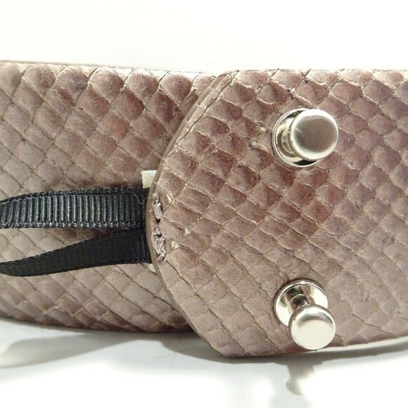 Vintage Ann Taylor Tan Genuine Leather Textured Snakeskin Wide Belt Size L - Picture 2 of 5